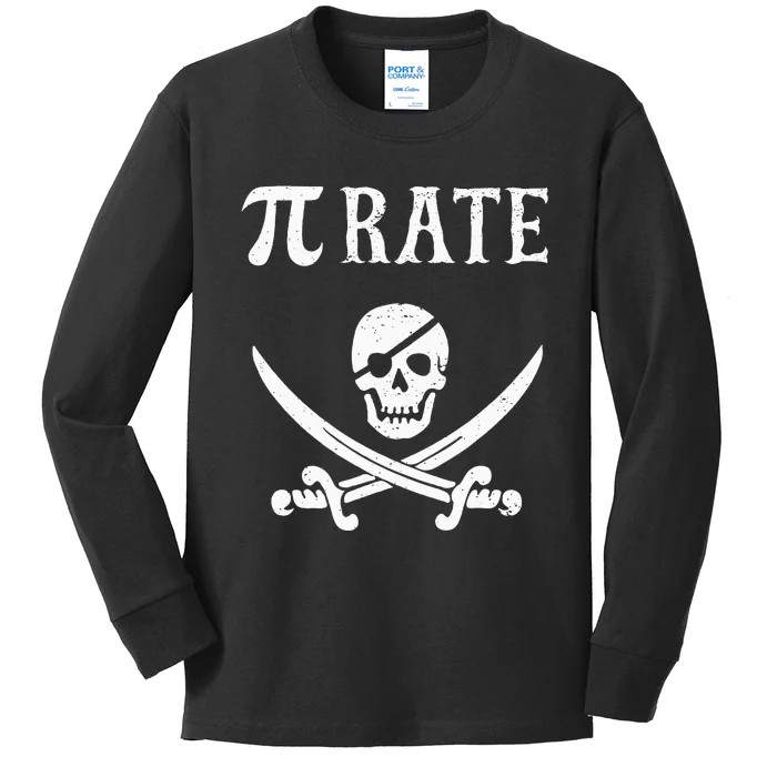 Funny Pi Day Pi Rate Pirate For Teachers Kids Long Sleeve Shirt