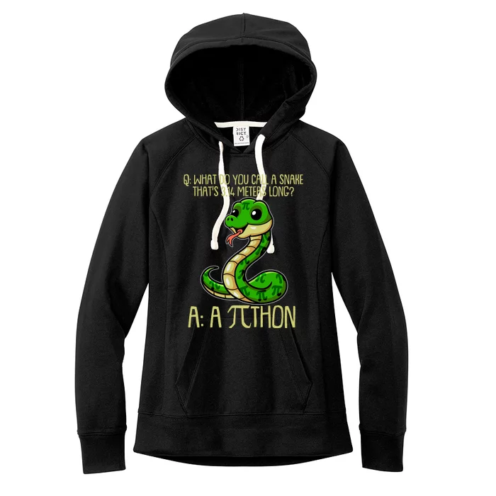 Funny Pi Day 314 PiThon Python Snake Joke Women's Fleece Hoodie