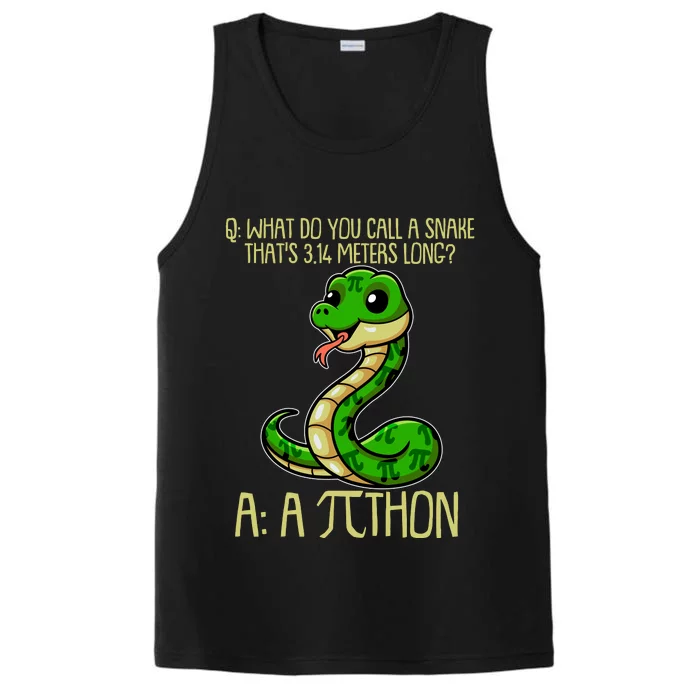 Funny Pi Day 314 PiThon Python Snake Joke Performance Tank