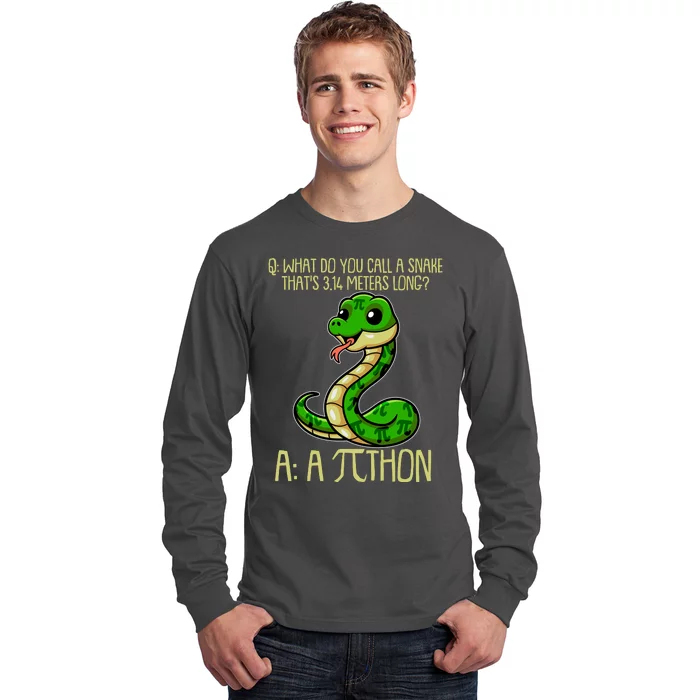 Funny Pi Day 314 PiThon Python Snake Joke Long Sleeve Shirt