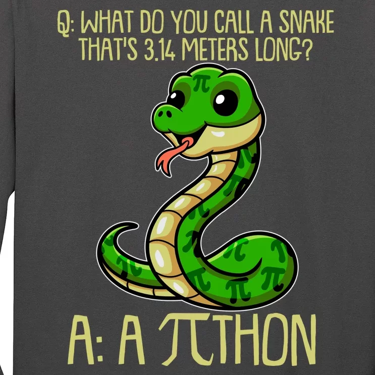 Funny Pi Day 314 PiThon Python Snake Joke Long Sleeve Shirt