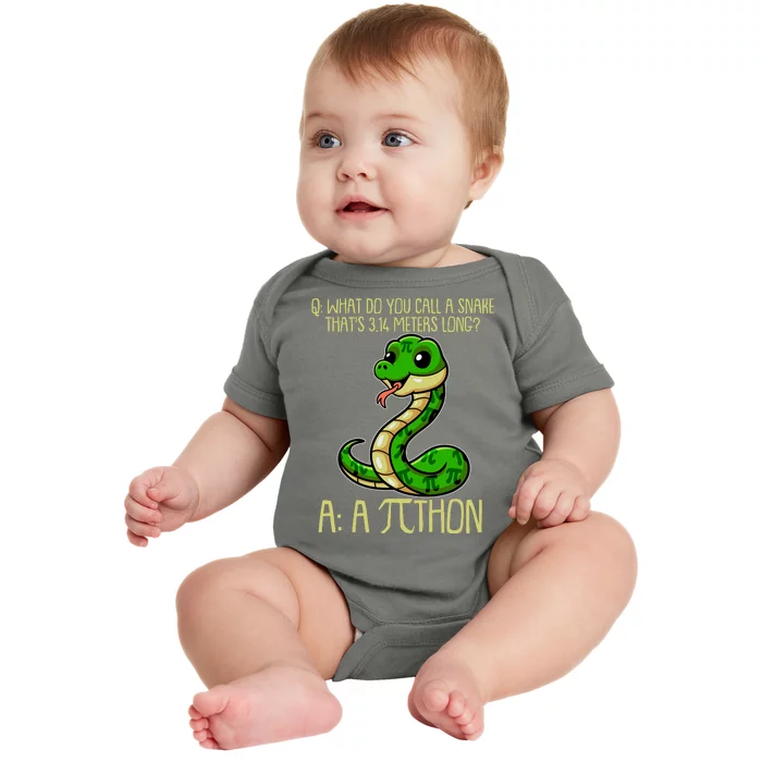 Funny Pi Day 314 PiThon Python Snake Joke Baby Bodysuit