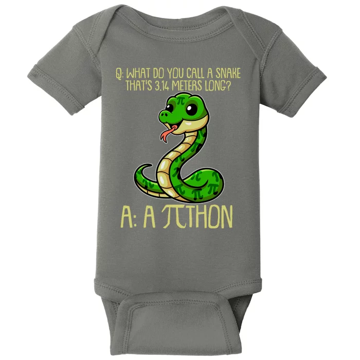 Funny Pi Day 314 PiThon Python Snake Joke Baby Bodysuit