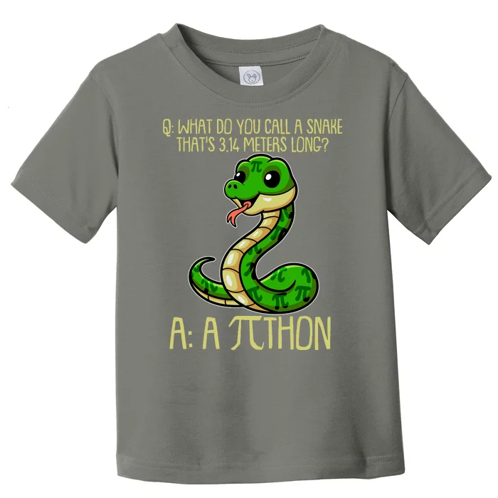 Funny Pi Day 314 PiThon Python Snake Joke Toddler T-Shirt