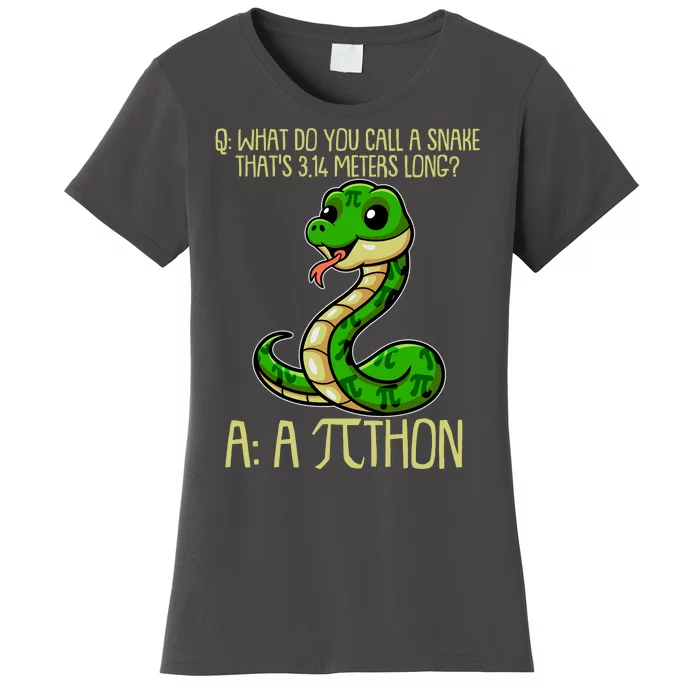 Funny Pi Day 314 PiThon Python Snake Joke Women's T-Shirt