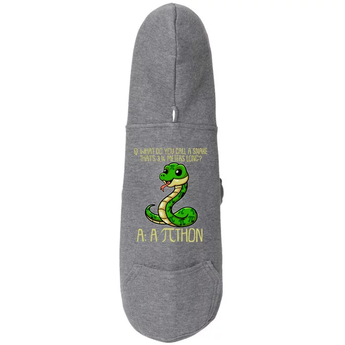 Funny Pi Day 314 PiThon Python Snake Joke Doggie 3-End Fleece Hoodie