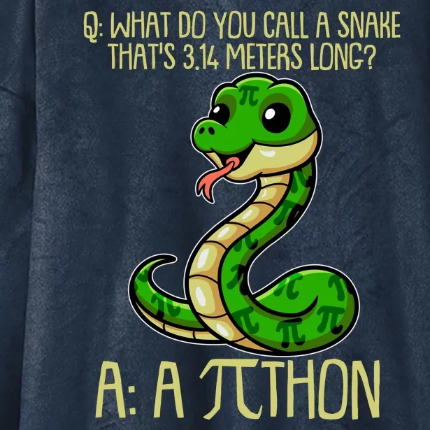 Funny Pi Day 314 PiThon Python Snake Joke Hooded Wearable Blanket