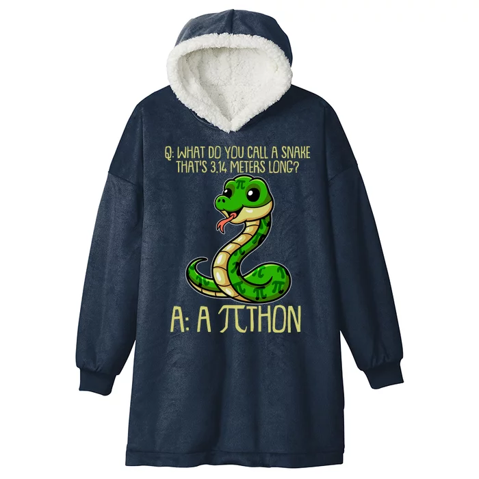 Funny Pi Day 314 PiThon Python Snake Joke Hooded Wearable Blanket