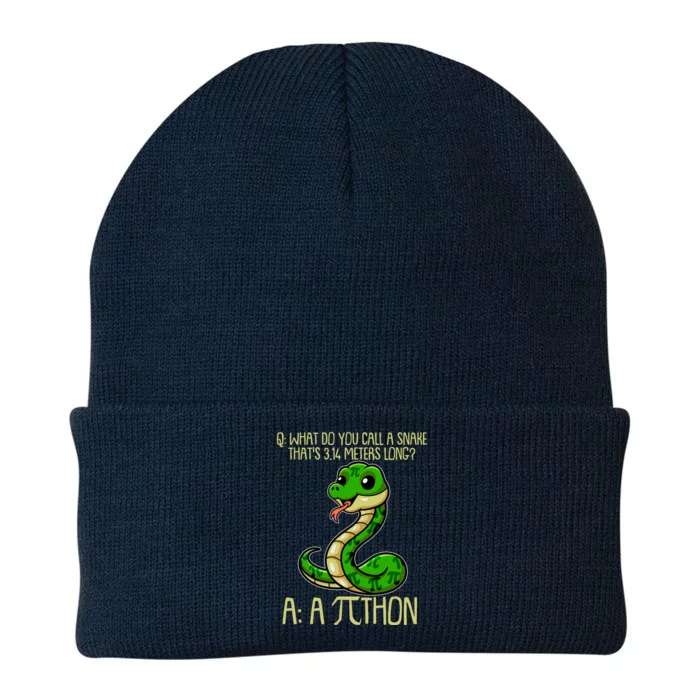 Funny Pi Day 314 PiThon Python Snake Joke Knit Cap Winter Beanie