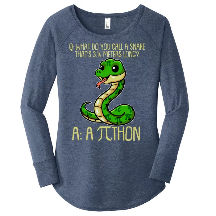 Funny Pi Day 314 PiThon Python Snake Joke Women's Perfect Tri Tunic Long Sleeve Shirt