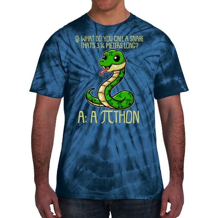 Funny Pi Day 314 PiThon Python Snake Joke Tie-Dye T-Shirt