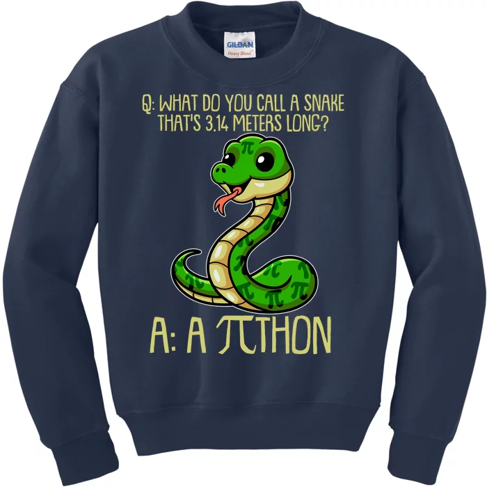 Funny Pi Day 314 PiThon Python Snake Joke Kids Sweatshirt