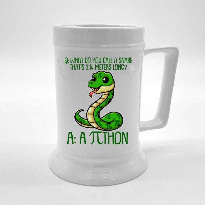 Funny Pi Day 314 PiThon Python Snake Joke Front & Back Beer Stein