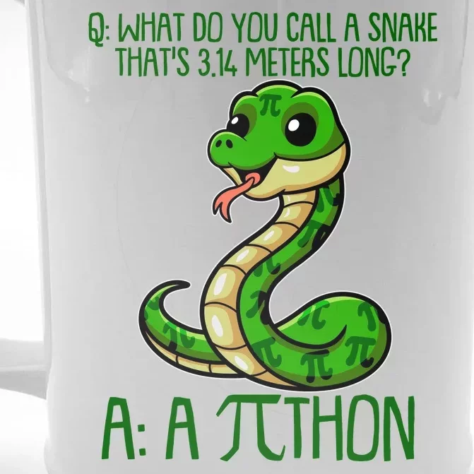 Funny Pi Day 314 PiThon Python Snake Joke Front & Back Beer Stein