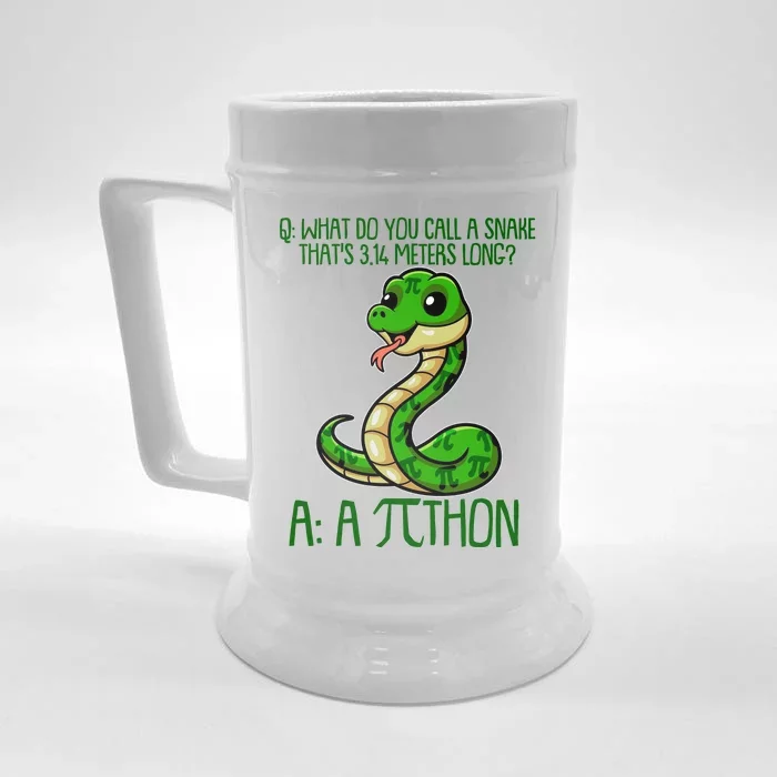 Funny Pi Day 314 PiThon Python Snake Joke Front & Back Beer Stein