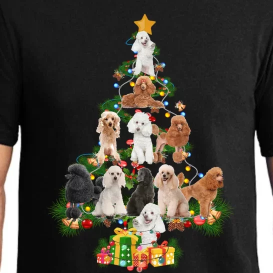 Funny Poodles Dog Merry Christmas Tree Poodles Lover Xmas Gift Pajama Set