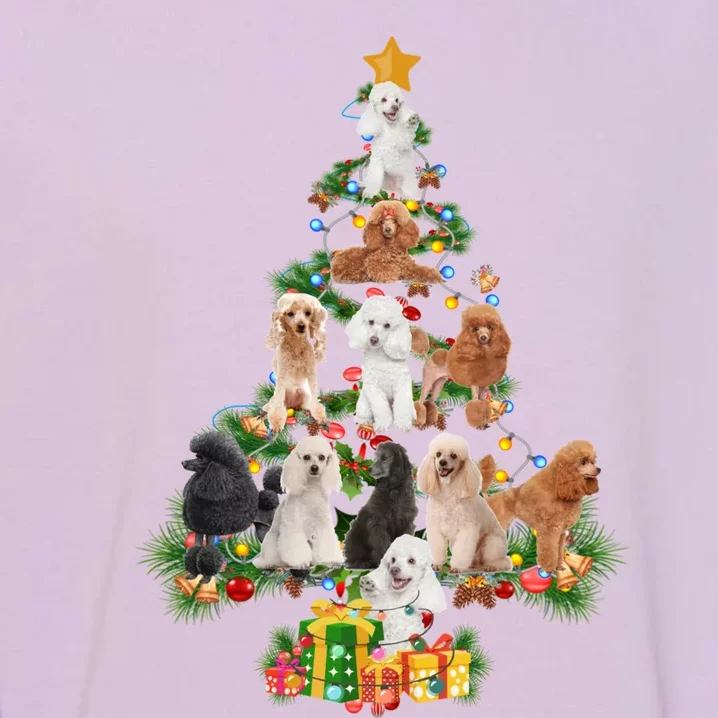 Funny Poodles Dog Merry Christmas Tree Poodles Lover Xmas Gift Garment-Dyed Sweatshirt