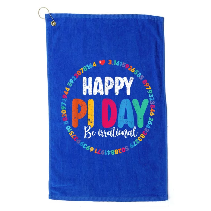 Funny Pi Day Be Irrational Spiral Pi Math For Pi Day 3.14 Platinum Collection Golf Towel