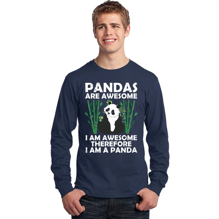 Funny Panda Design For Men Women Panda Bear Lover Tall Long Sleeve T-Shirt