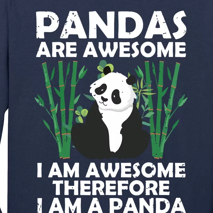 Funny Panda Design For Men Women Panda Bear Lover Tall Long Sleeve T-Shirt