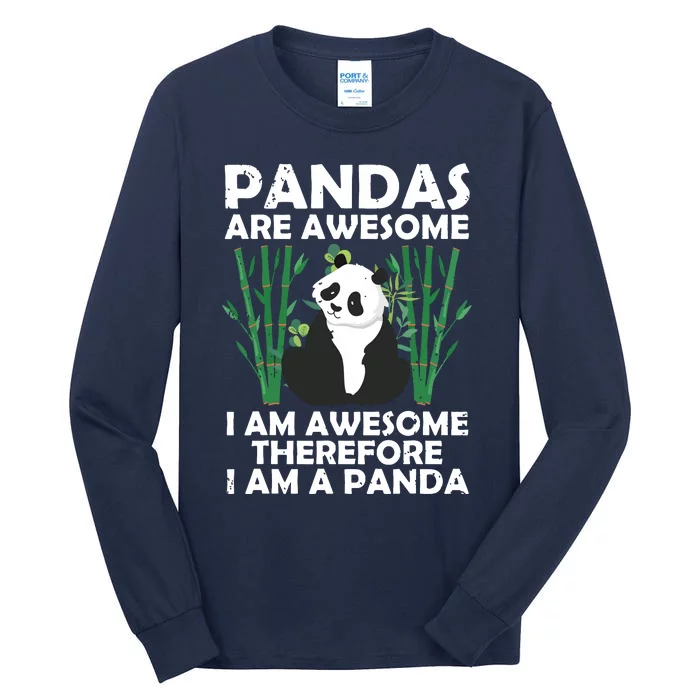 Funny Panda Design For Men Women Panda Bear Lover Tall Long Sleeve T-Shirt