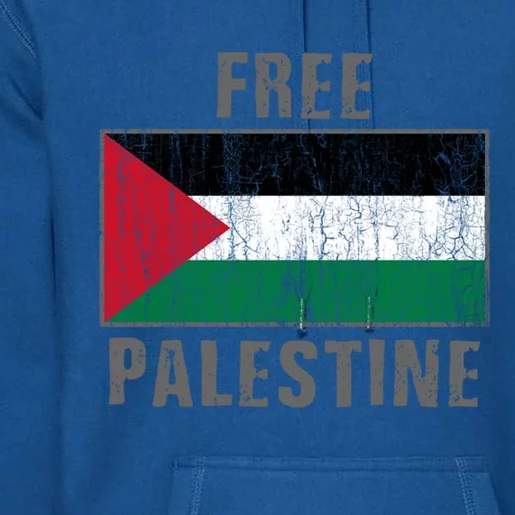 Free Palestine Distressed Flag Save Palestinians Meaningful Gift Premium Hoodie