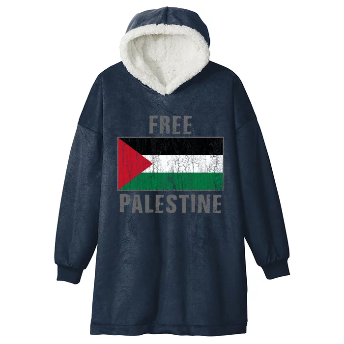 Free Palestine Distressed Flag Save Palestinians Meaningful Gift Hooded Wearable Blanket