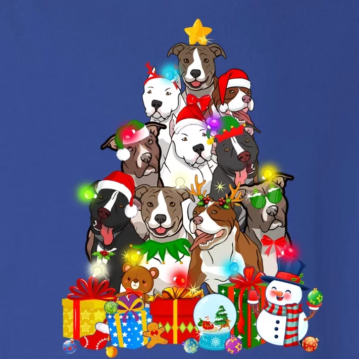 Funny Pitbull Dog Christmas Tree Lights Puppy Dog Lover Cute Gift Toddler Long Sleeve Shirt