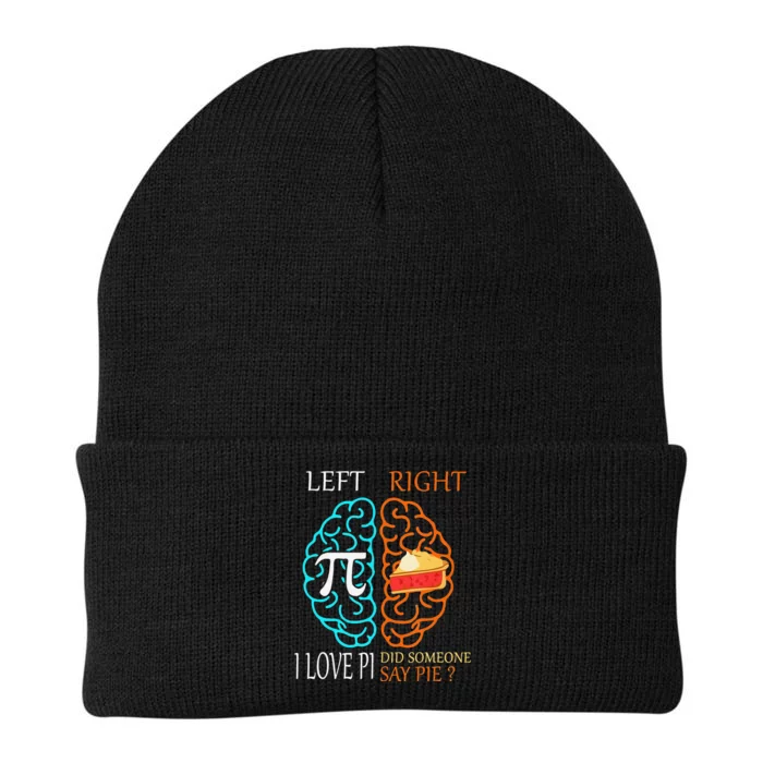 Funny Pi Day Left Vs Right Brain Pie Math Geek Knit Cap Winter Beanie