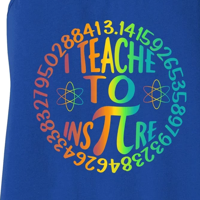 Funny Pi Day I Teach To Inspire 3 14 Math Teacher Gift Women's Racerback Tank