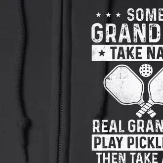 Funny Pickleball Design For Men Grandpa Pickleball Player Full Zip Hoodie