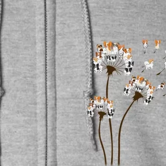 Flower Papillon Dogs Dandelion Animal Lovers For Women Full Zip Hoodie