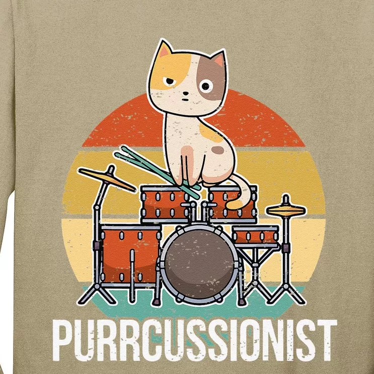 Funny Percussion Drummer Drumming Drums Saying I Kitten Cat Tall Long Sleeve T-Shirt