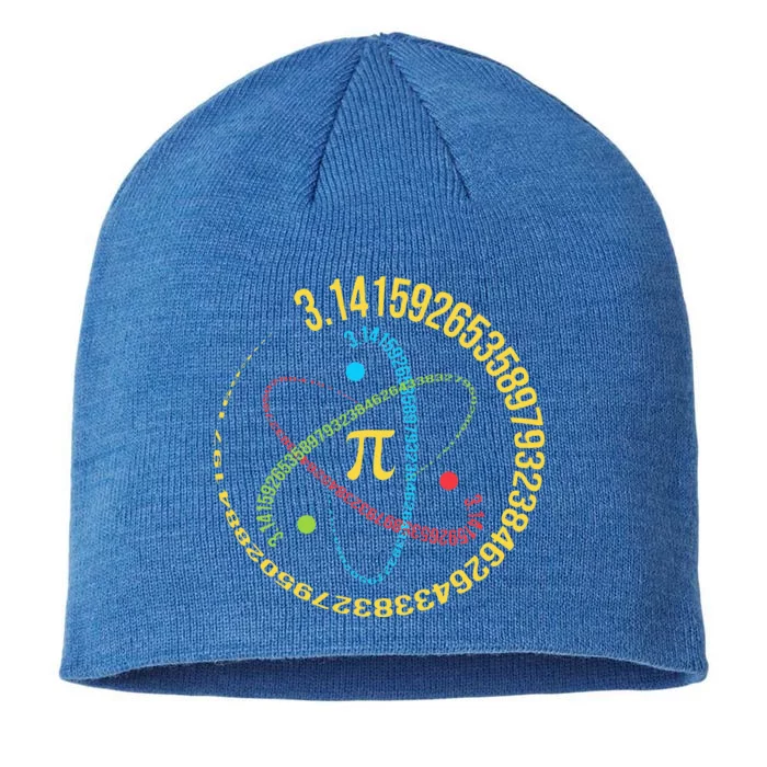 Funny Pi Day Spiral Pi Math For Pi Day Groovy 8 1/2in Sustainable Knit Beanie