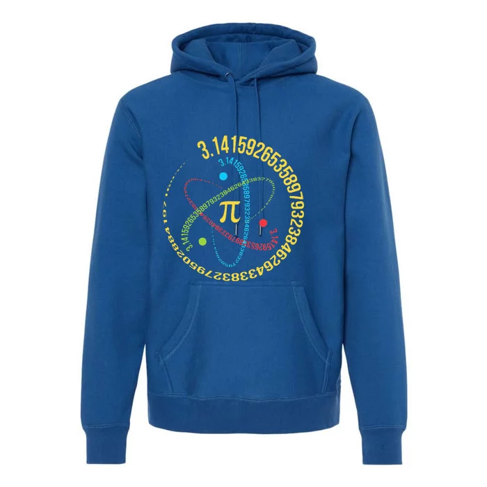 Funny Pi Day Spiral Pi Math For Pi Day Groovy Premium Hoodie