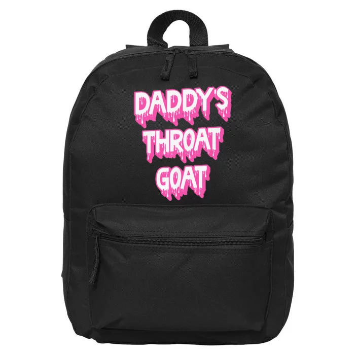 Funny P.Ink Daddys Throat Goat Adult Humor Sarcastic Outfit Gift 16 in Basic Backpack