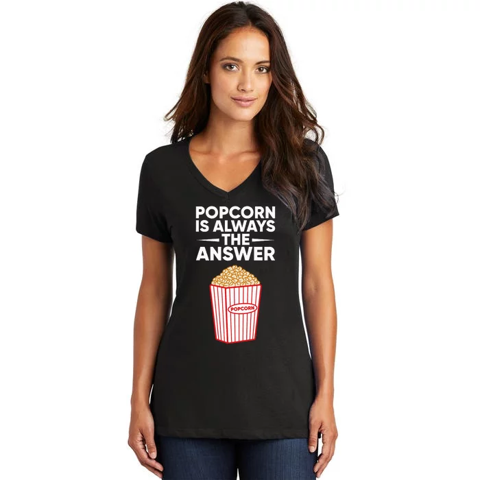 Funny Popcorn Design For Corn Popcorn Maker Women's V-Neck T-Shirt