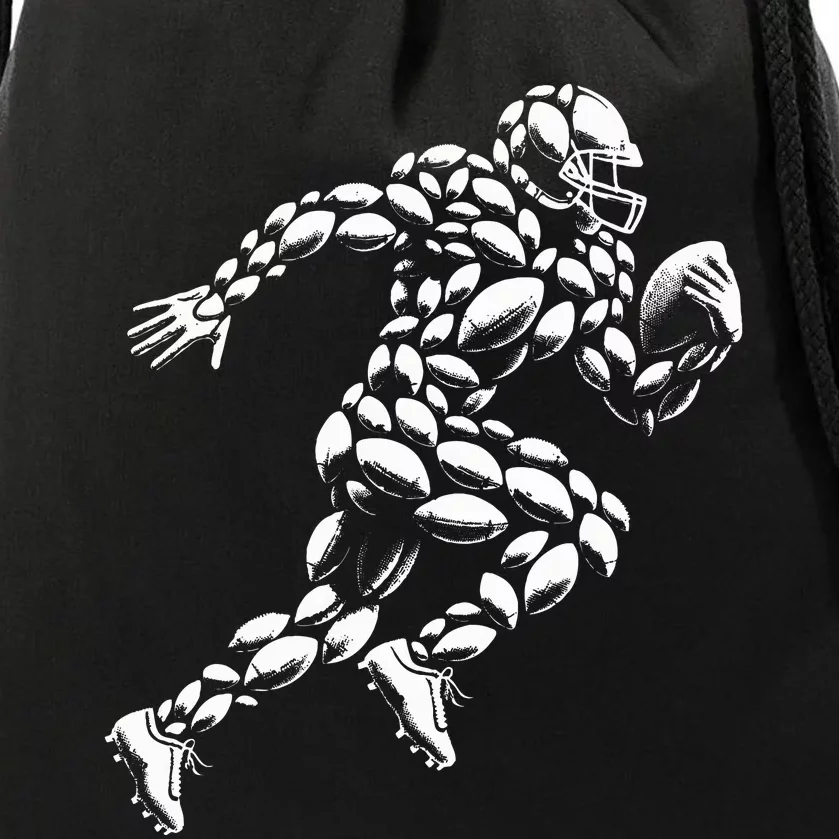 Football Player Design With Football Balls Drawstring Bag