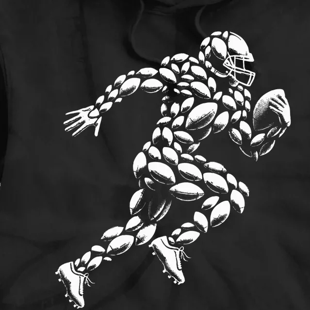 Football Player Design With Football Balls Tie Dye Hoodie