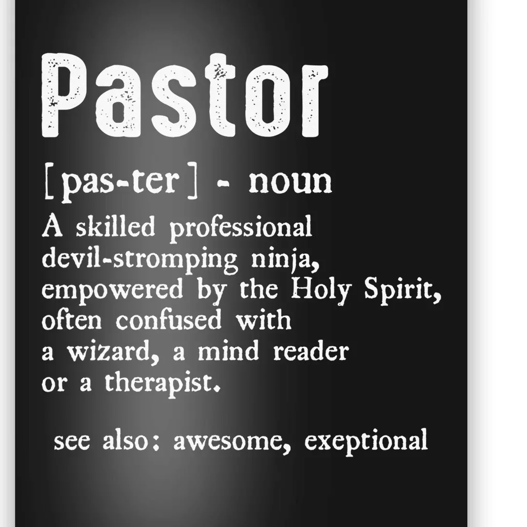 Funny Pastor Definition Gift Christian Preachers Poster