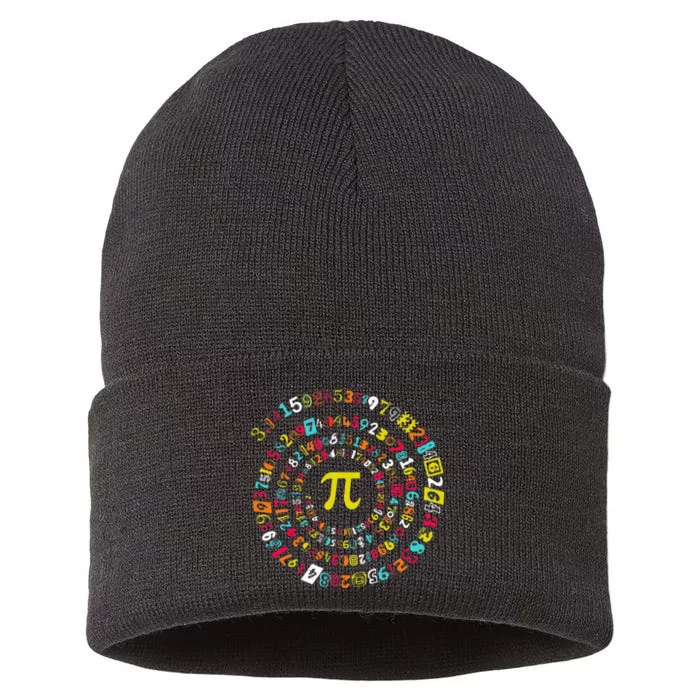 Funny Pi Day Twist Pi Math For Pi Day 3.14 Sustainable Knit Beanie