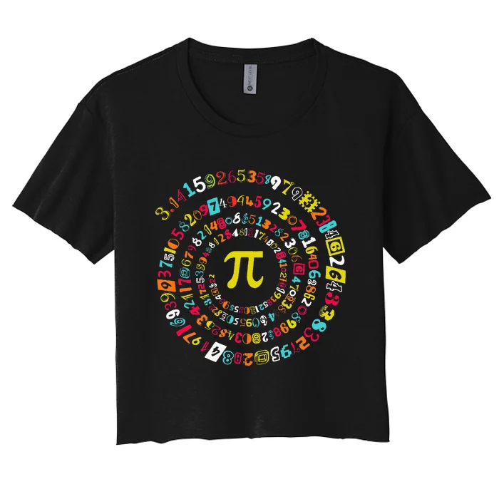 Funny Pi Day Twist Pi Math For Pi Day 3.14 Women's Crop Top Tee