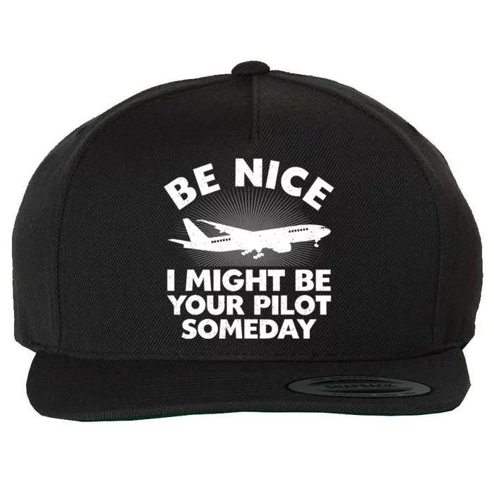 Funny Pilot Design Aviation Airplane Pilot Wool Snapback Cap