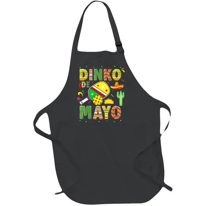 Funny Pickleball Dinko De Mayo Cinco De Mayo Pickleball Pun Full-Length Apron With Pocket