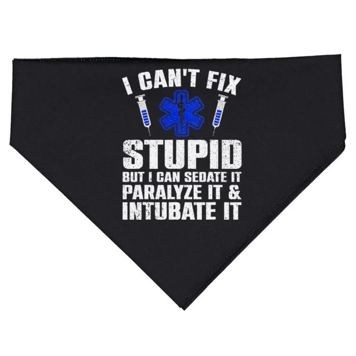 Funny Paramedic Design Emt Paramedic Ems Lover USA-Made Doggie Bandana