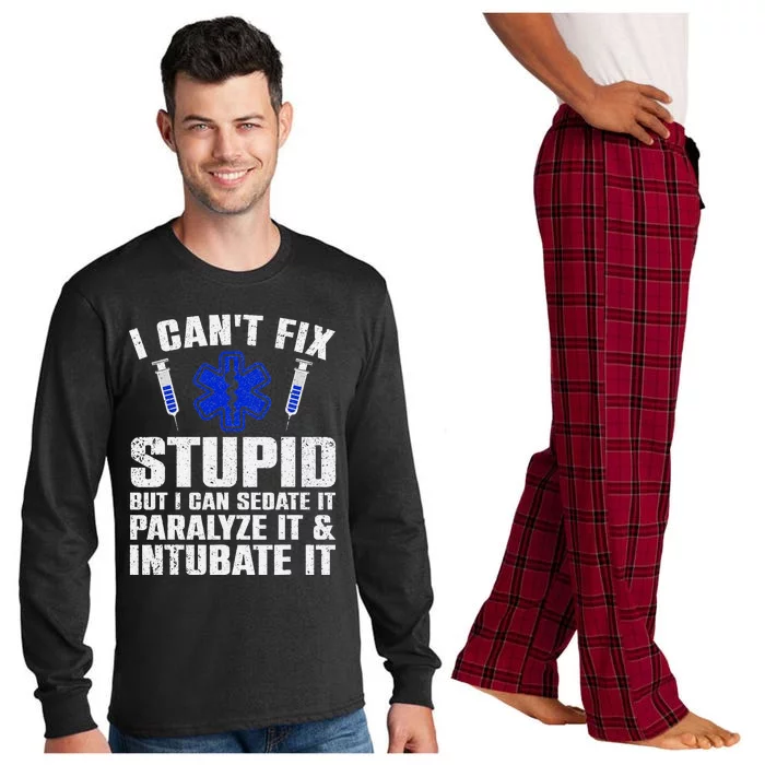 Funny Paramedic Design Emt Paramedic Ems Lover Long Sleeve Pajama Set