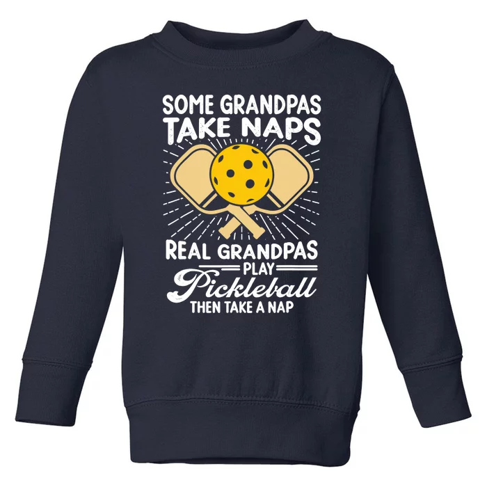 Funny Pickleball Design For Grandpa Pickleball Player Toddler Sweatshirt