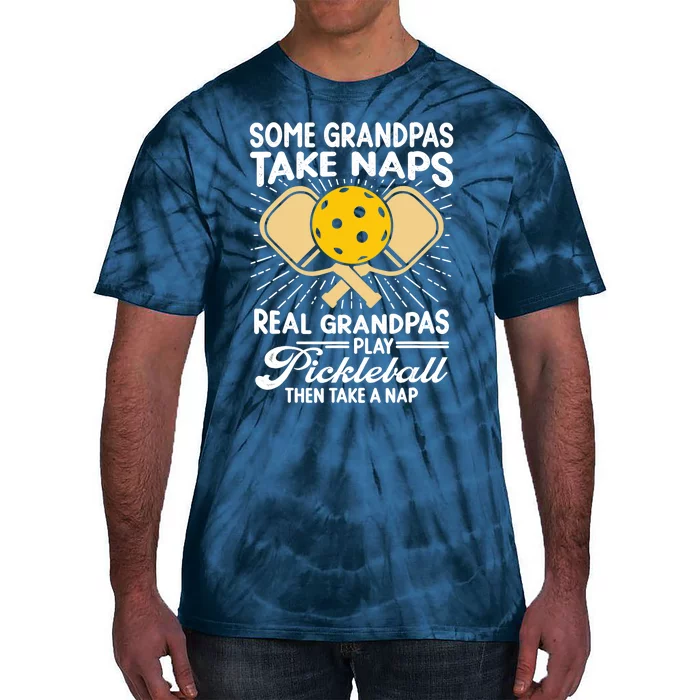 Funny Pickleball Design For Grandpa Pickleball Player Tie-Dye T-Shirt