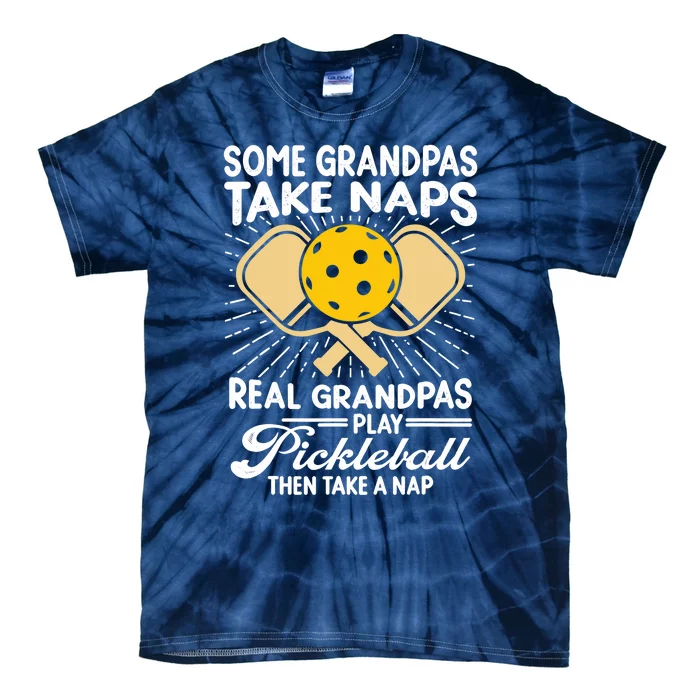 Funny Pickleball Design For Grandpa Pickleball Player Tie-Dye T-Shirt