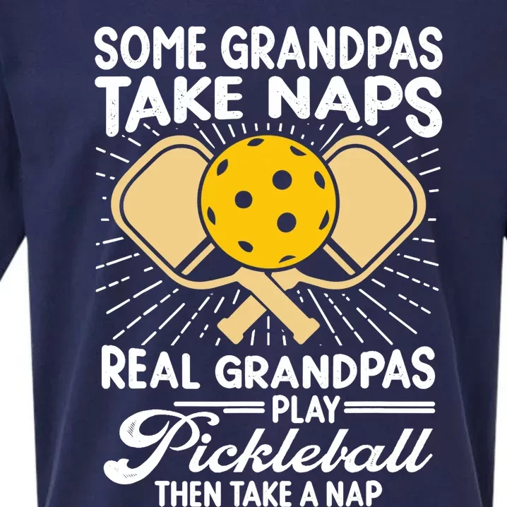 Funny Pickleball Design For Grandpa Pickleball Player Sueded Cloud Jersey T-Shirt